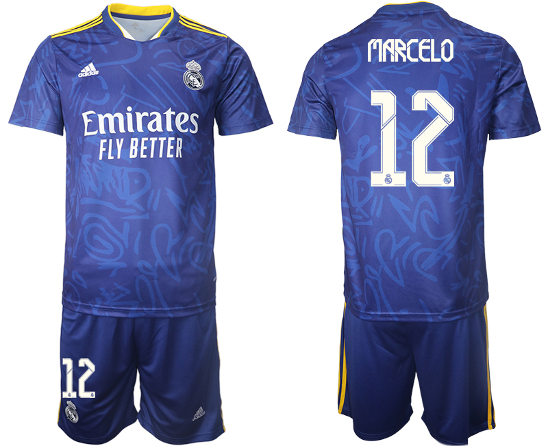 Men 2021-2022 Club Real Madrid away blue #12 Soccer Jersey
